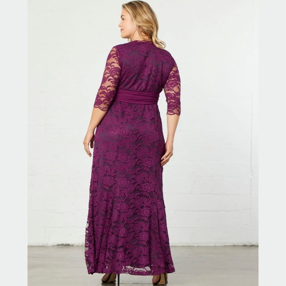 Kiyonna Screen Siren Amethyst Lace Maxi Dress, Size 1X 1XL, Made in USA, MOB - Picture 3 of 9